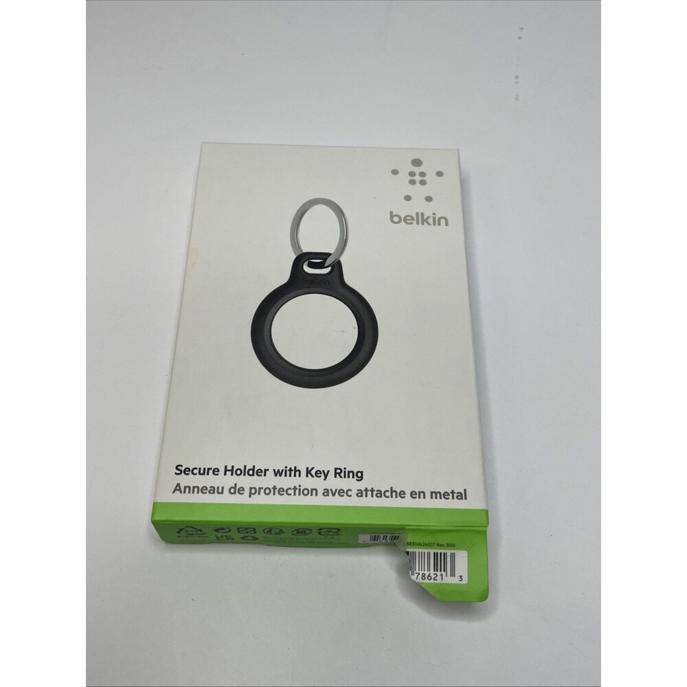 Belkin Secure Holder with Key Ring for Apple AirTag - Black Open Package New